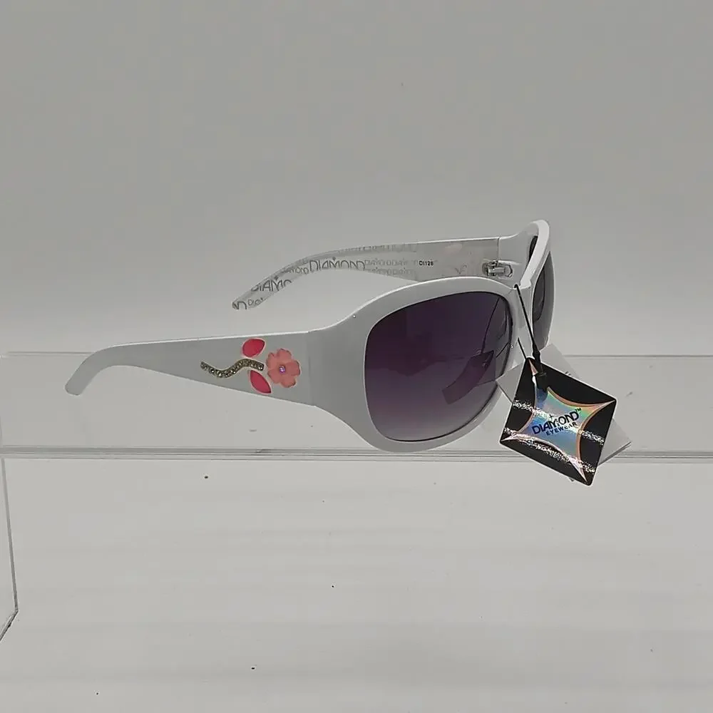 White and pink floral sunglasses